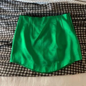 Zara Green Silk Mini Skirt